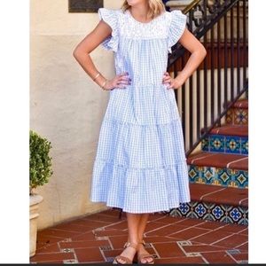J. Marie Emma Kate Tiered Gingham Dress